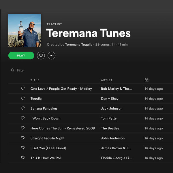 Teremana Tunes Spotify Playlist