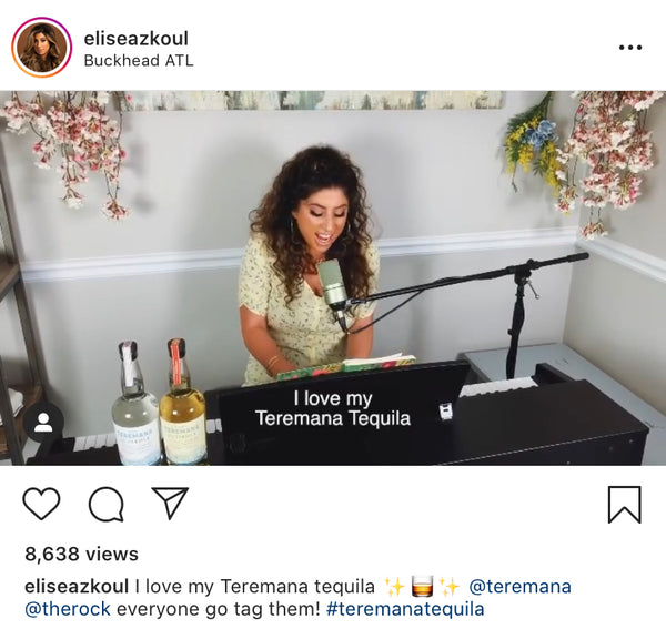 Instagram post of woman singing at piano