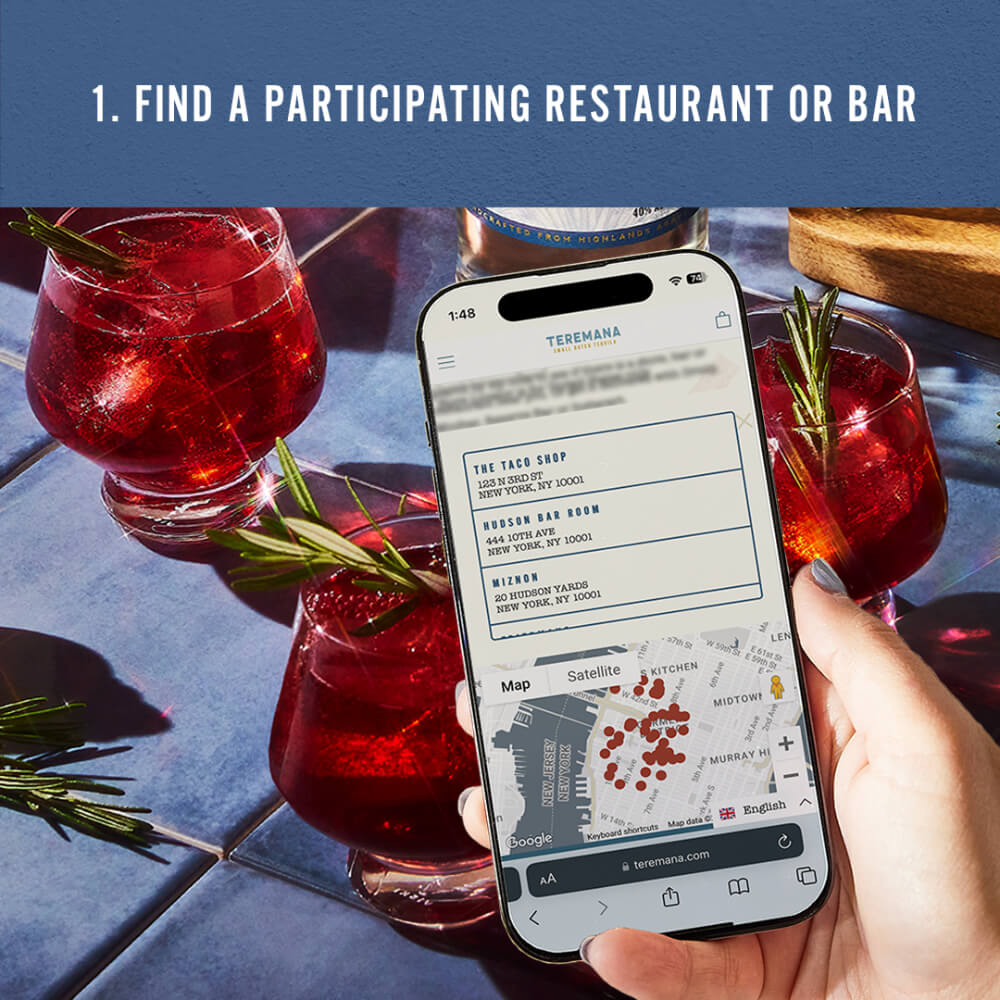 1. find a participating restaurant or bar